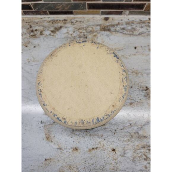 Vintage Butter Crock, Blue Spongeware, 1 Qt Stoneware, Country Kitchen - Picture 4 of 5